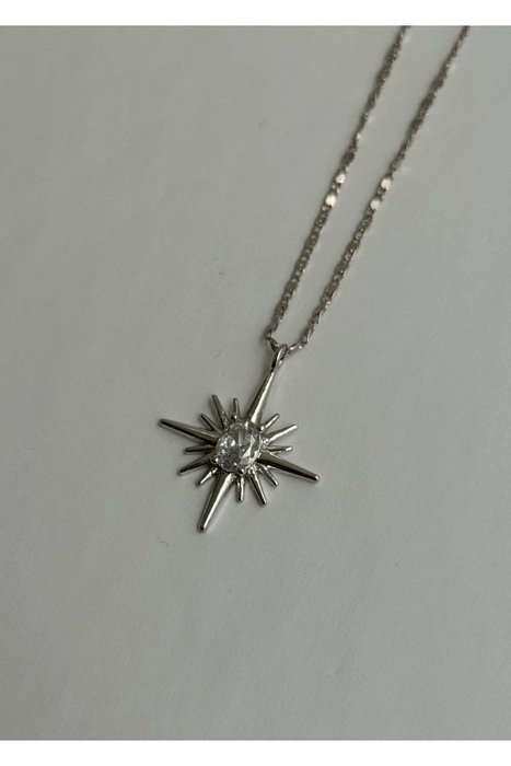 Heliophilia Silver Collar de Latón Plateado de 50 cm